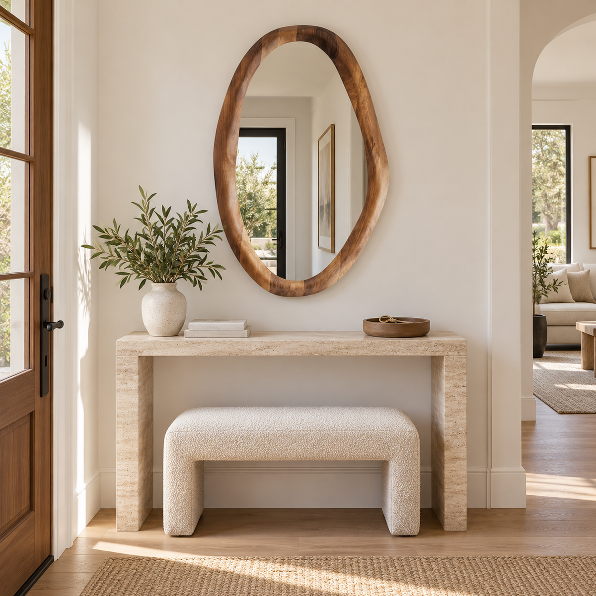 Soren Organic Wood Mirror Irregular Wall Mirror#Mir2