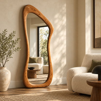 Avery Organic Full-Length Wood Mirror | Floor Mirror#Mir13