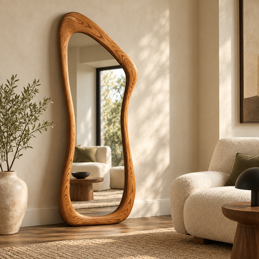 Avery Organic Full-Length Wood Mirror | Floor Mirror#Mir13