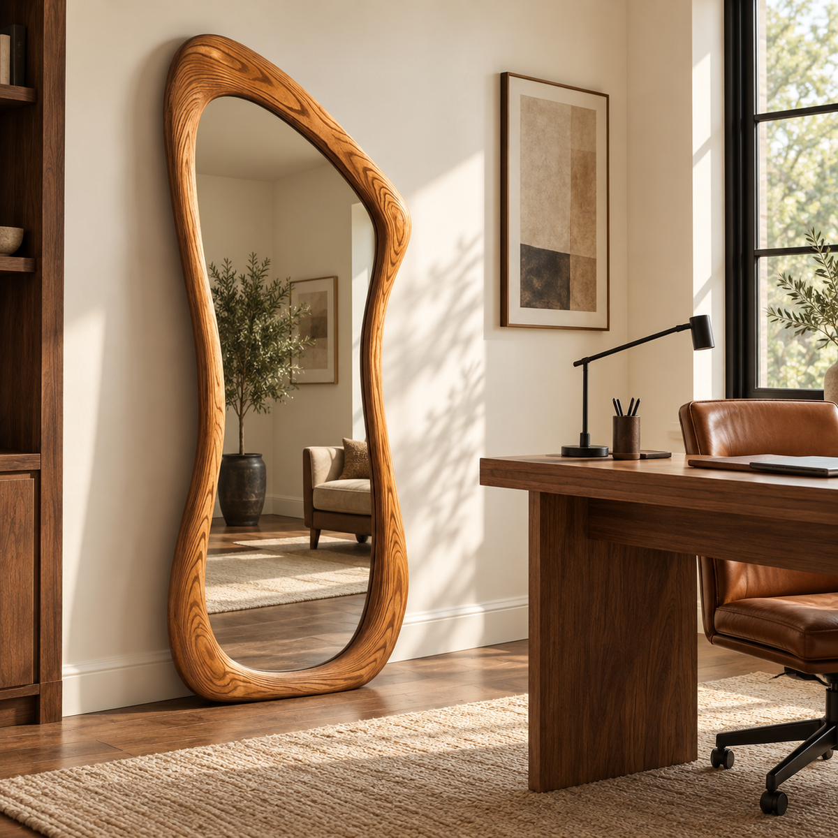 Avery Organic Full-Length Wood Mirror | Floor Mirror#Mir13