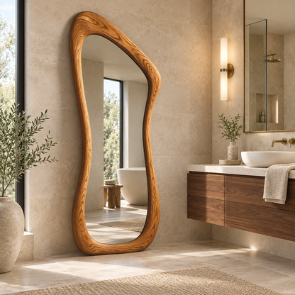 Avery Organic Full-Length Wood Mirror | Floor Mirror#Mir13