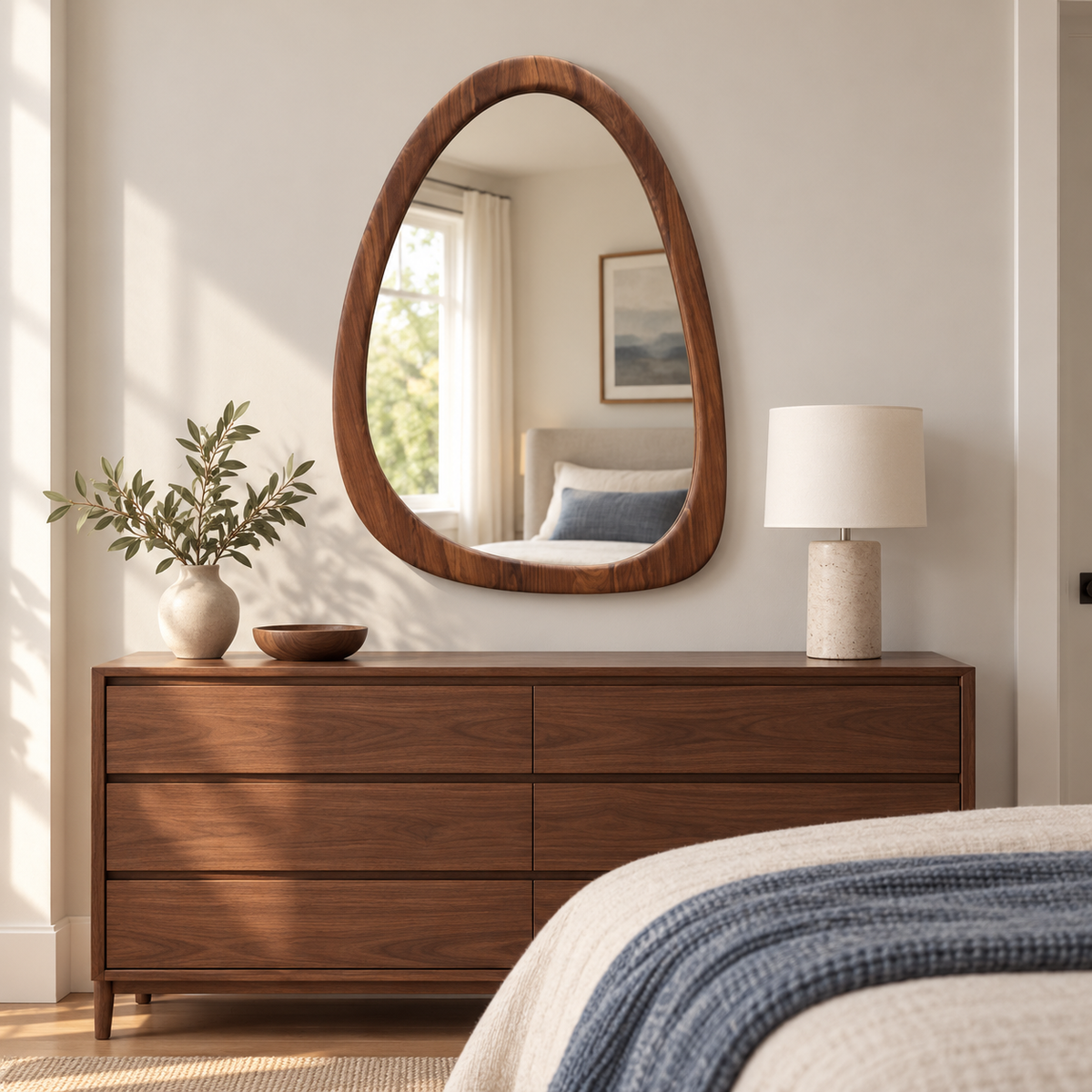 Rowan Organic Triangle Wood Mirror#Mir17