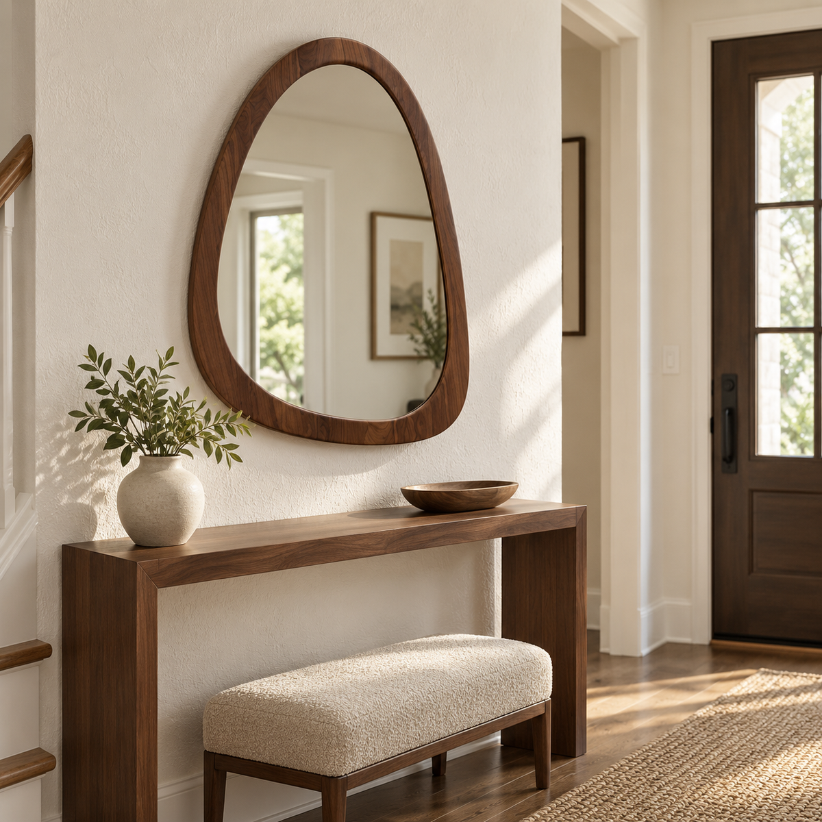 Rowan Organic Triangle Wood Mirror#Mir17