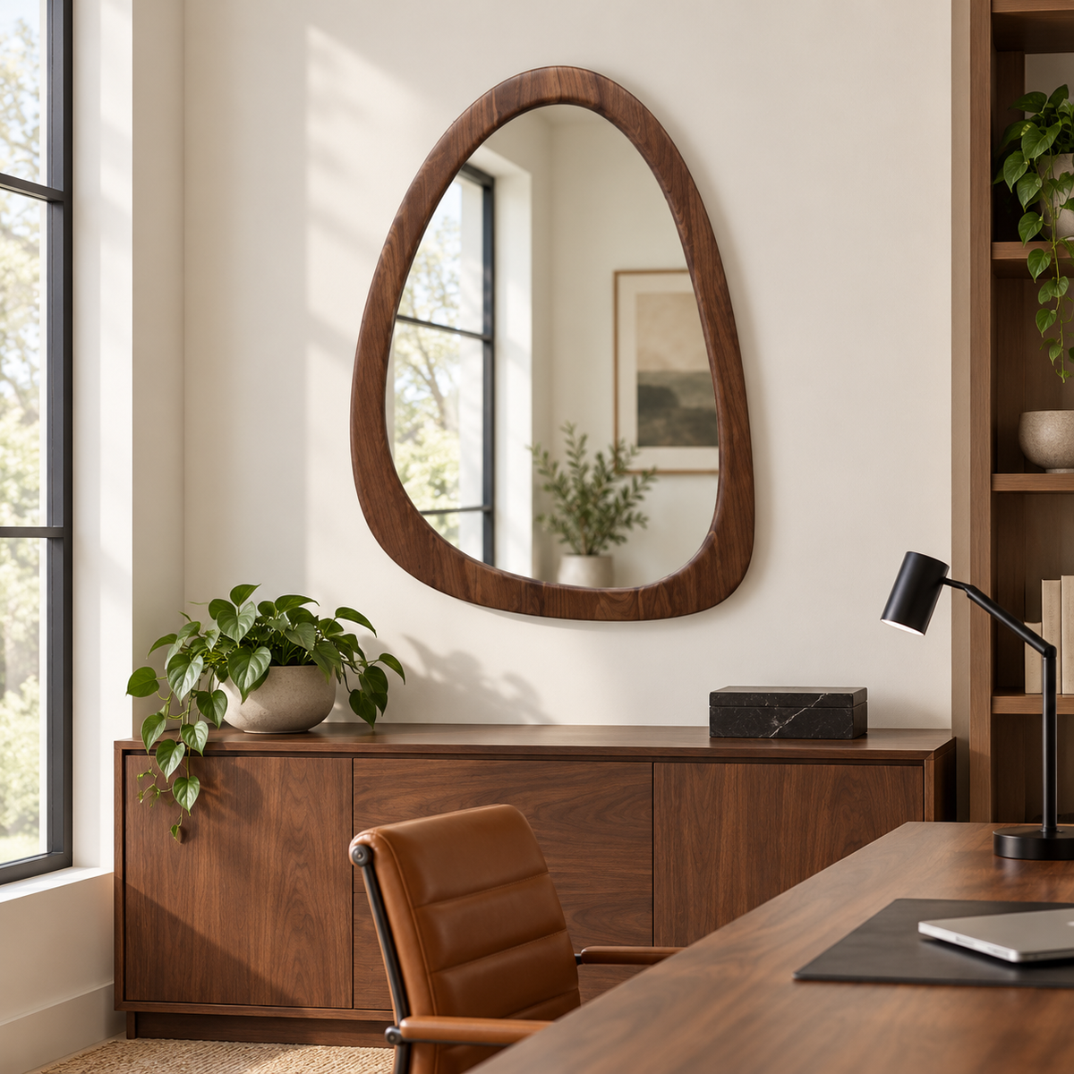 Rowan Organic Triangle Wood Mirror#Mir17