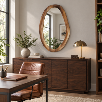 Soren Organic Wood Mirror Irregular Wall Mirror#Mir2