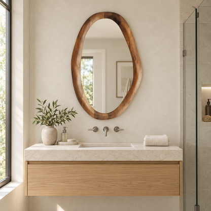 Soren Organic Wood Mirror Irregular Wall Mirror#Mir2