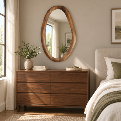 Soren Organic Wood Mirror Irregular Wall Mirror#Mir2