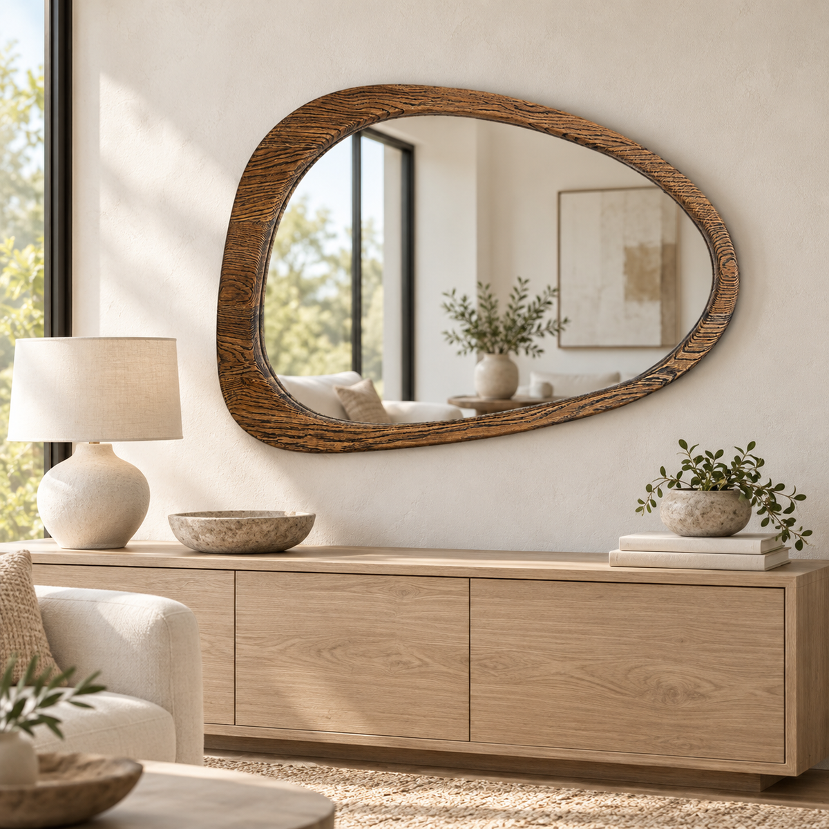 Canyon Pebble Wood Mirror#Mir20