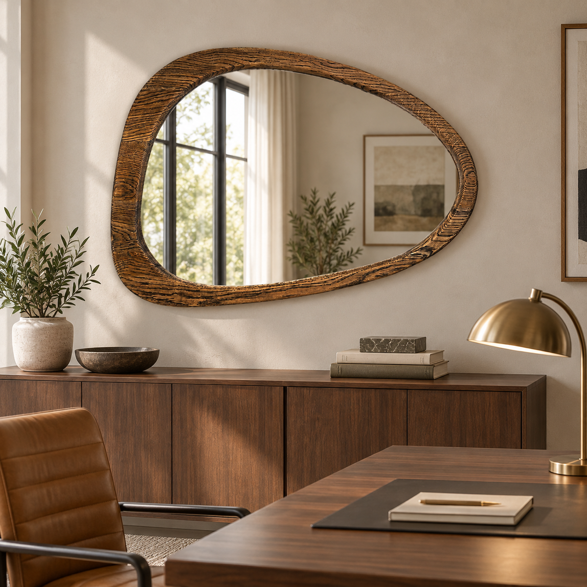 Canyon Pebble Wood Mirror#Mir20