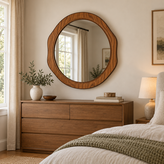 Marlow Organic Round Wood Mirror#Mir21