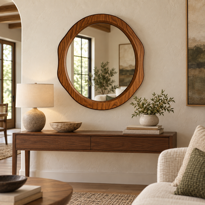 Marlow Organic Round Wood Mirror#Mir21