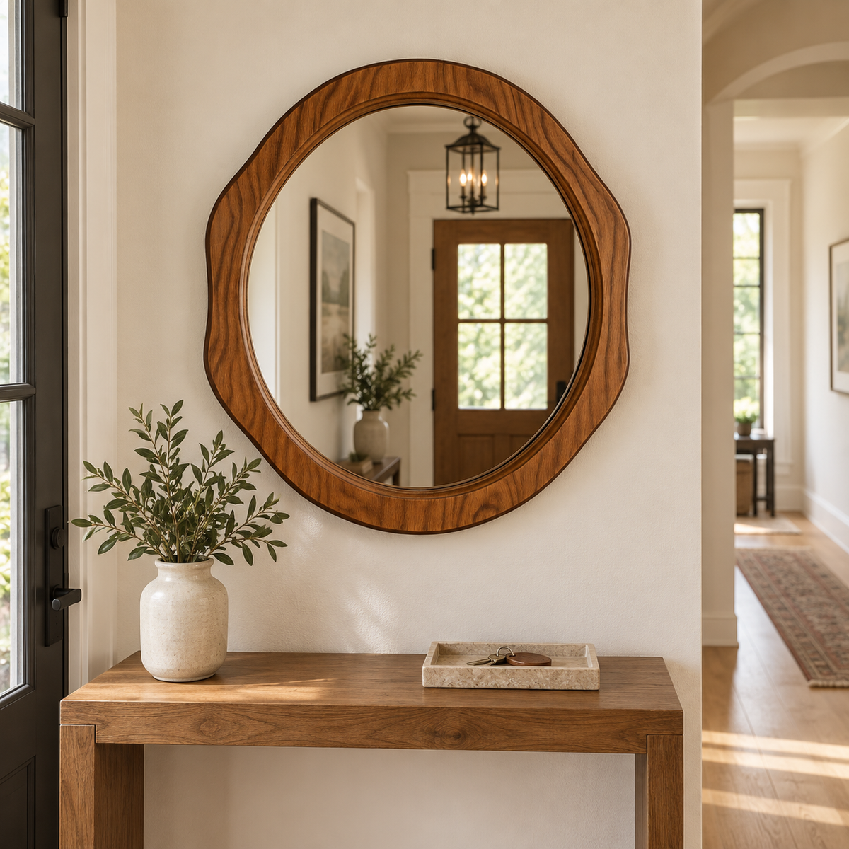 Marlow Organic Round Wood Mirror#Mir21