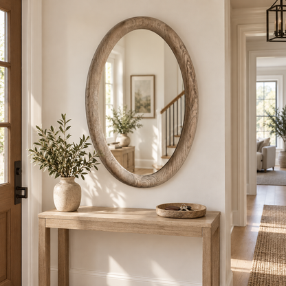 Elowen Organic Oval Wood Mirror#Mir23