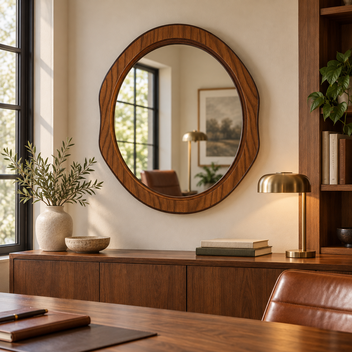 Briar Organic Oval Wood Mirror#Mir24
