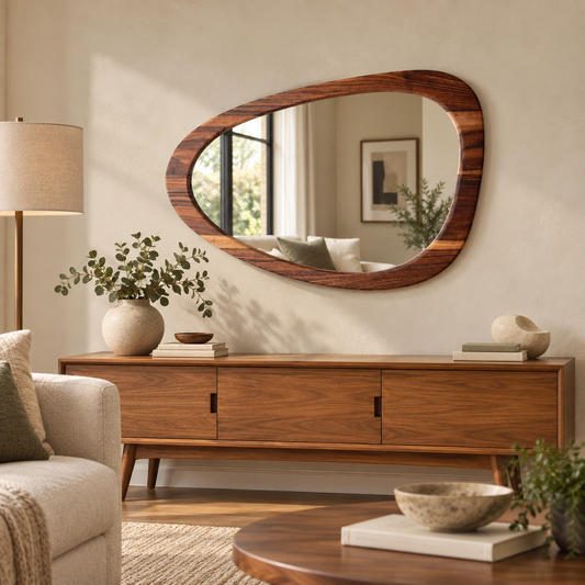 Cove Organic Wood Wall Mirror#Mir25