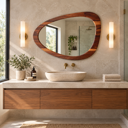 Cove Organic Wood Wall Mirror#Mir25