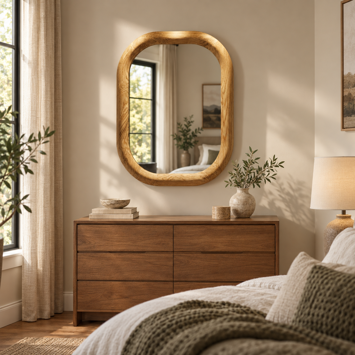 Sutton Organic Wood Mirror#Mir26