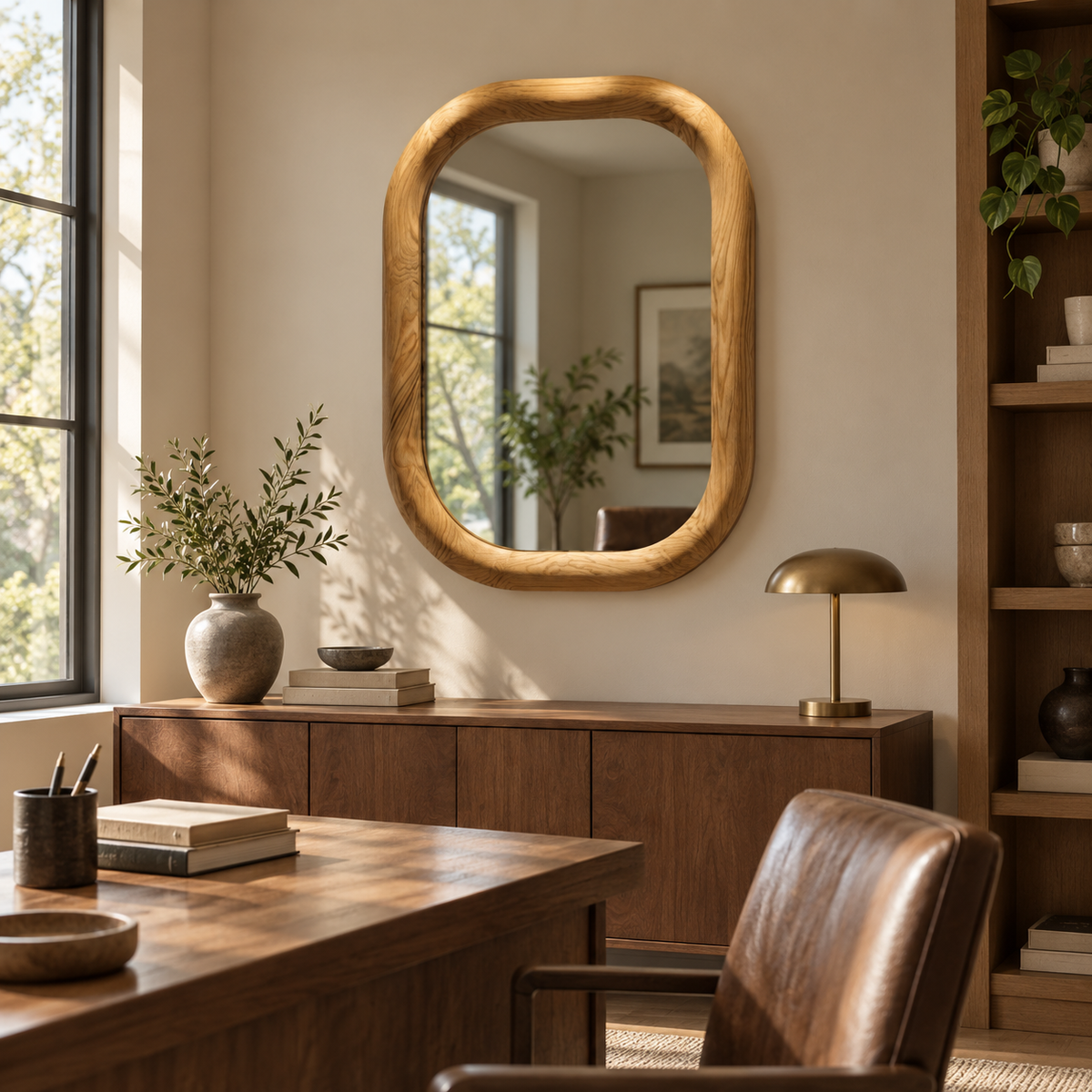 Sutton Organic Wood Mirror#Mir26