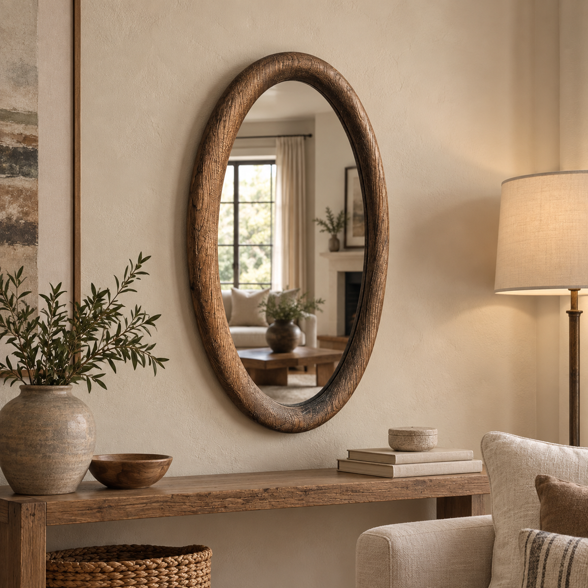 Ashford Oval Wood Mirror#Mir27