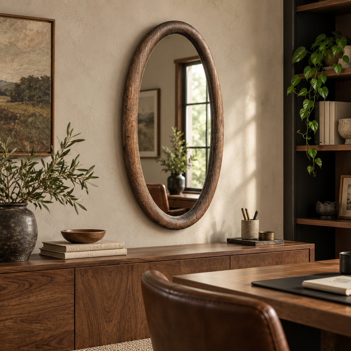 Ashford Oval Wood Mirror#Mir27