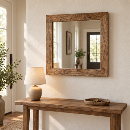 Hartley Square Wood Mirror#Mir29