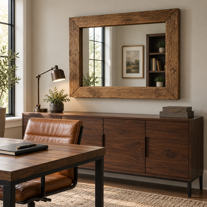 Hawthorne Rustic Wood Mirror Large Rectangular Wall Mirror#Mir3