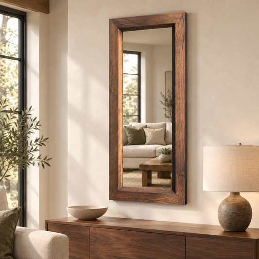 Prescott Tall Walnut Mirror#Mir30