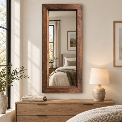 Prescott Tall Walnut Mirror#Mir30