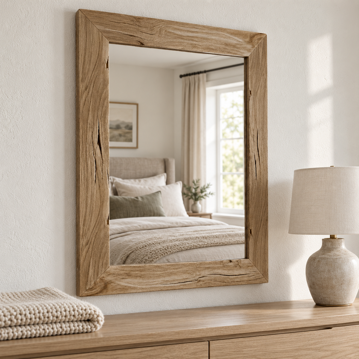 Whitmore Rustic Wood Mirror#Mir32