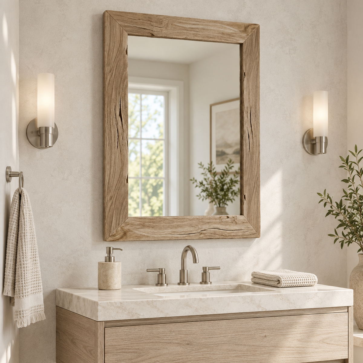 Whitmore Rustic Wood Mirror#Mir32
