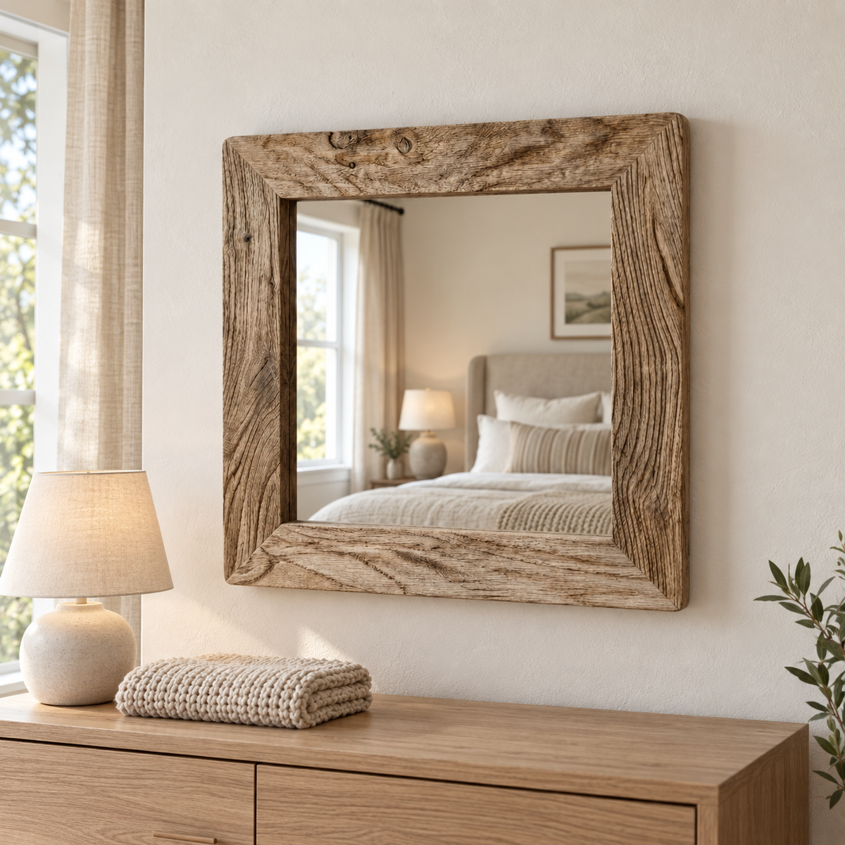 Camden Weathered Square Mirror#Mir33
