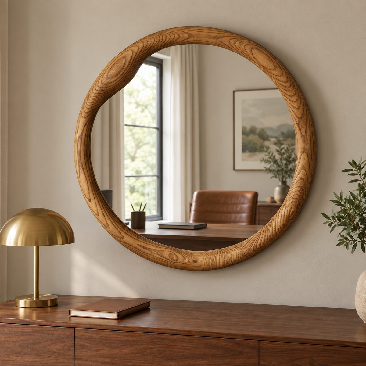 Orson Sculpted Round Mirror#Mir34