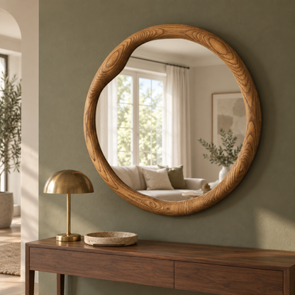 Orson Sculpted Round Mirror#Mir34