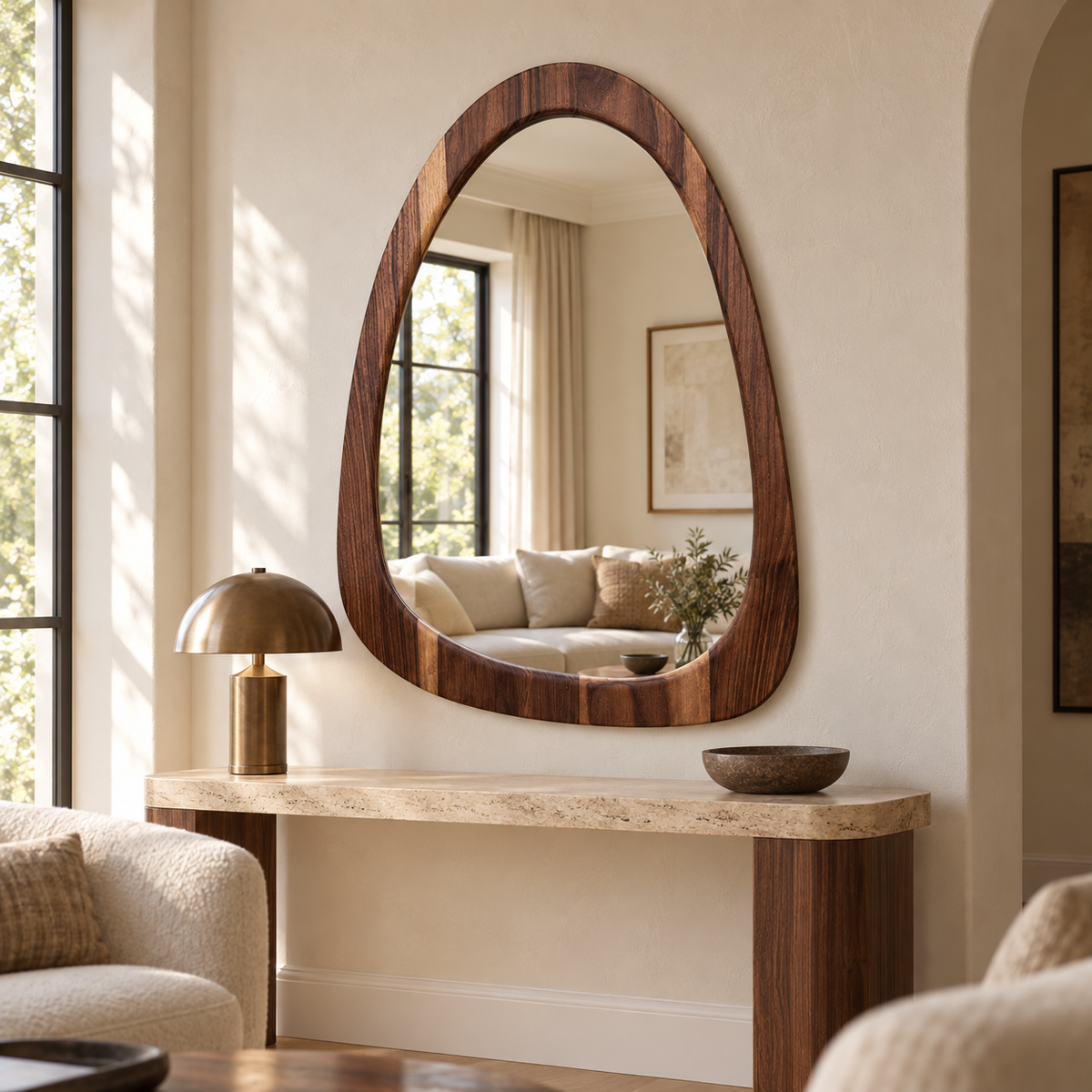 Arden Walnut Arch Mirror#Mir35