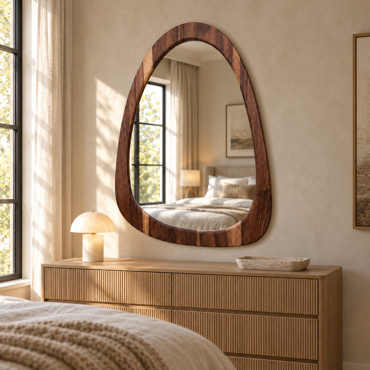 Arden Walnut Arch Mirror#Mir35