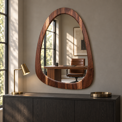Arden Walnut Arch Mirror#Mir35