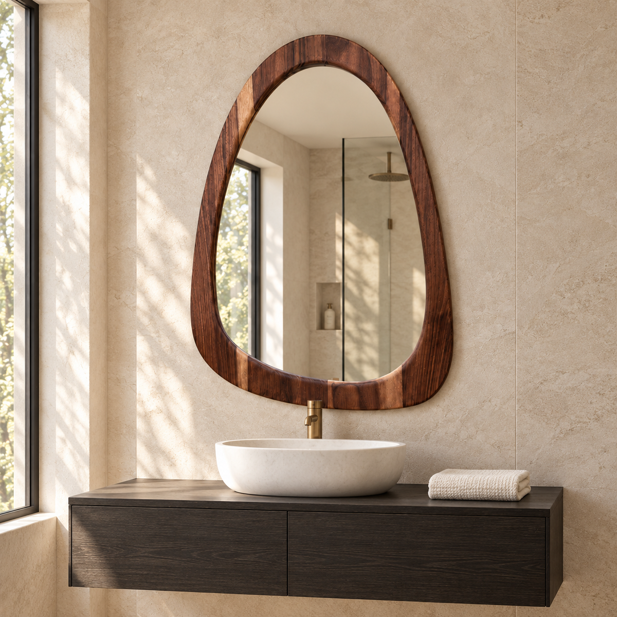 Arden Walnut Arch Mirror#Mir35
