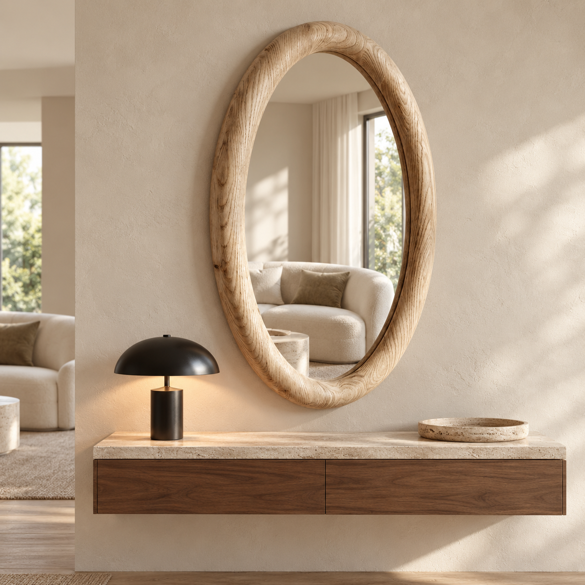 Norwood Sculpted Oval Mirror#Mir36