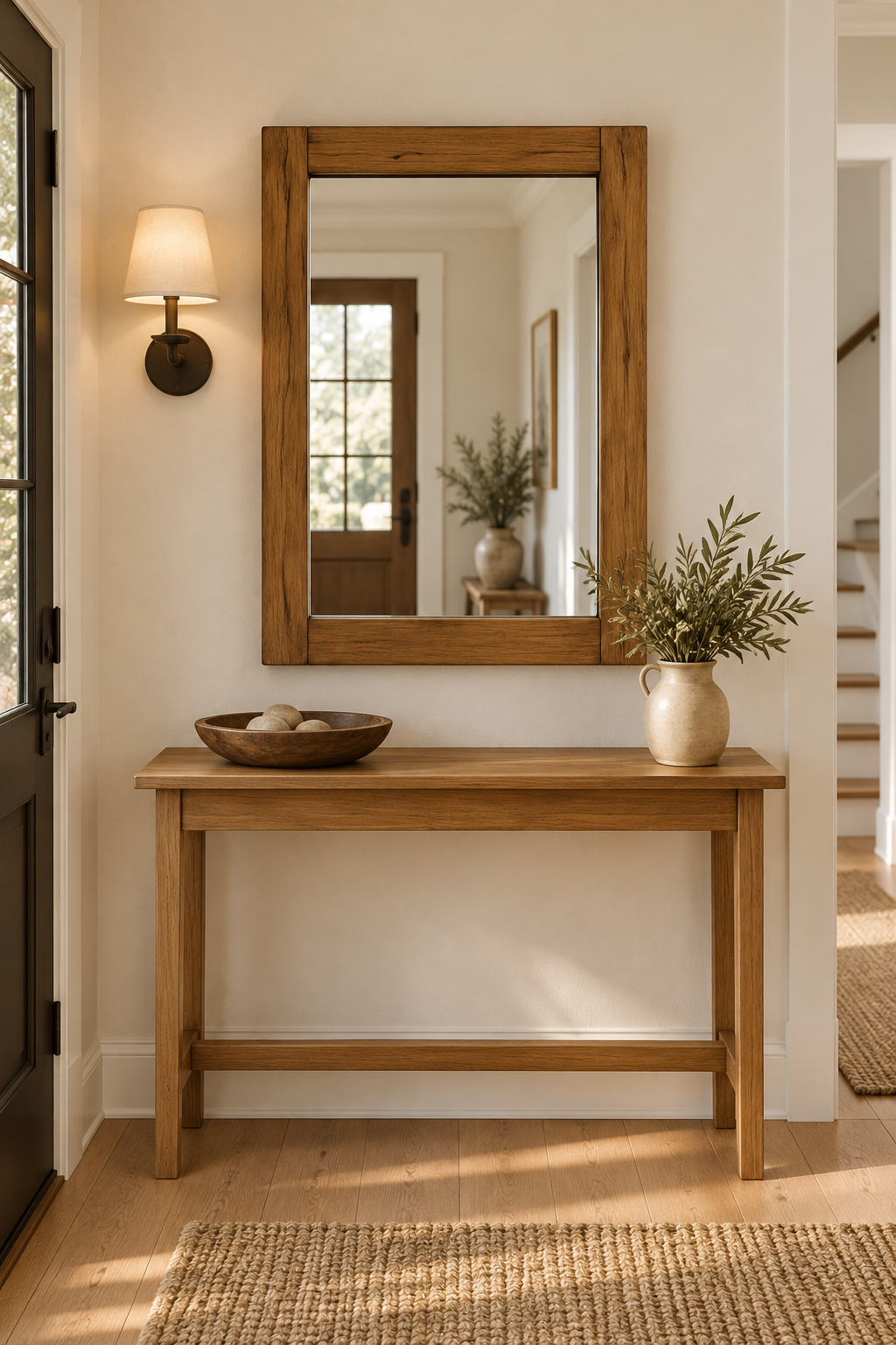 Classic Rectangular Wood Wall Mirror – Rustic Modern Mirror#Mir57