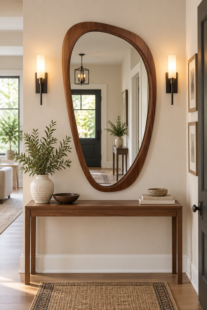 Organic Walnut Wood Wall Mirror#Mir60
