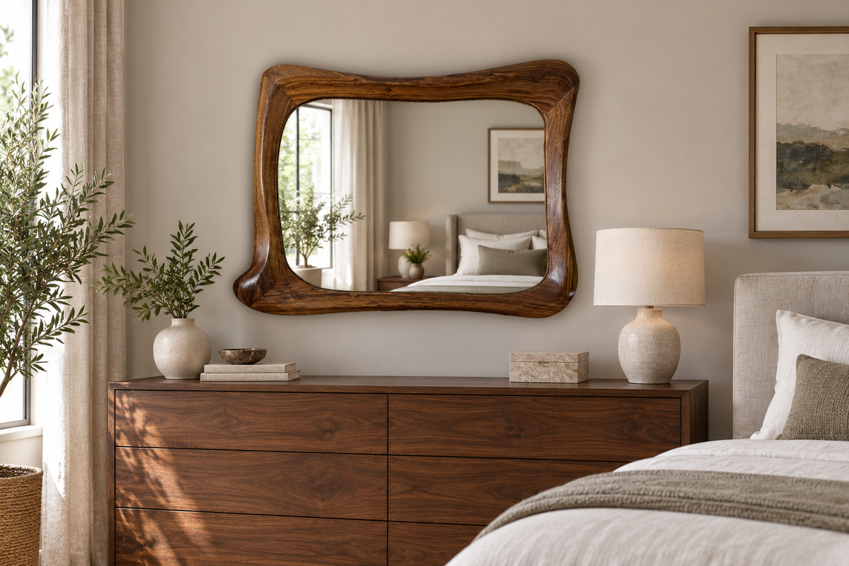 Organic Walnut Horizontal Mirror#Mir63