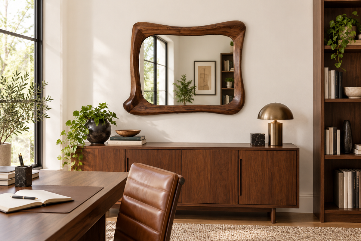 Organic Walnut Horizontal Mirror#Mir63