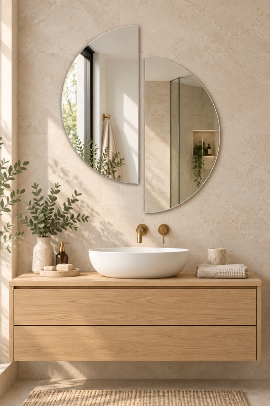 Frameless Split Circle Mirror#Mir64