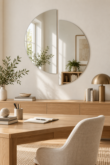 Frameless Split Circle Mirror#Mir64