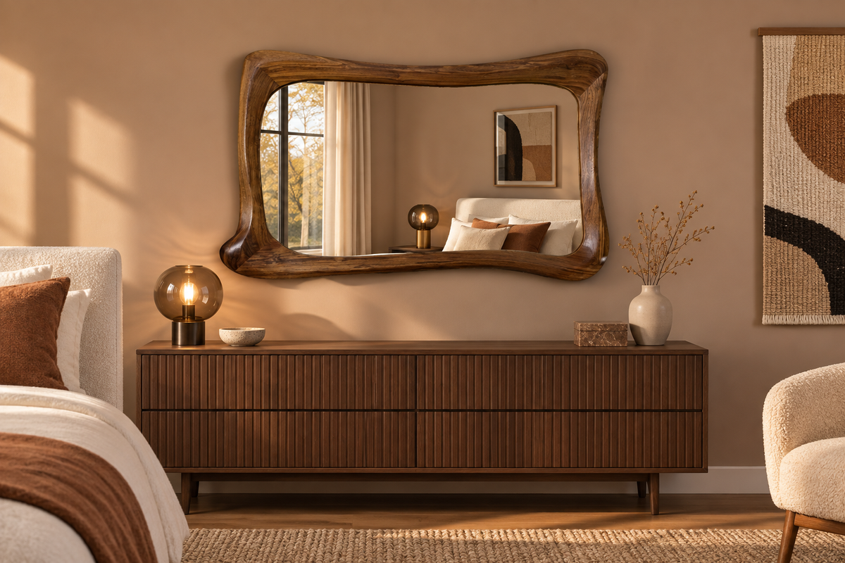 Organic Walnut Horizontal Mirror#Mir65
