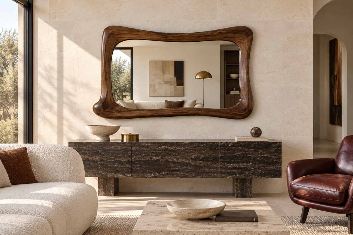 Organic Walnut Horizontal Mirror#Mir65