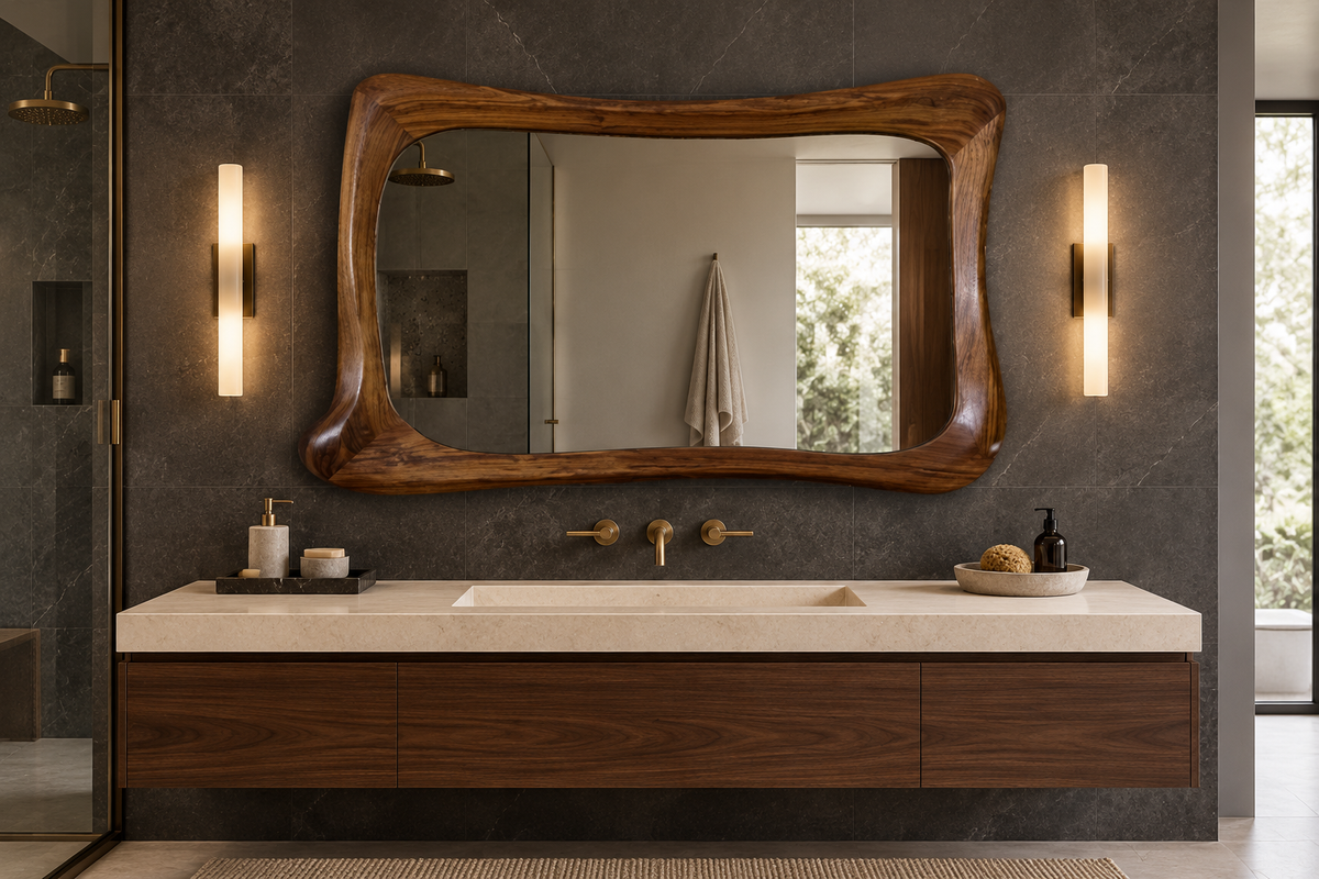 Organic Walnut Horizontal Mirror#Mir65