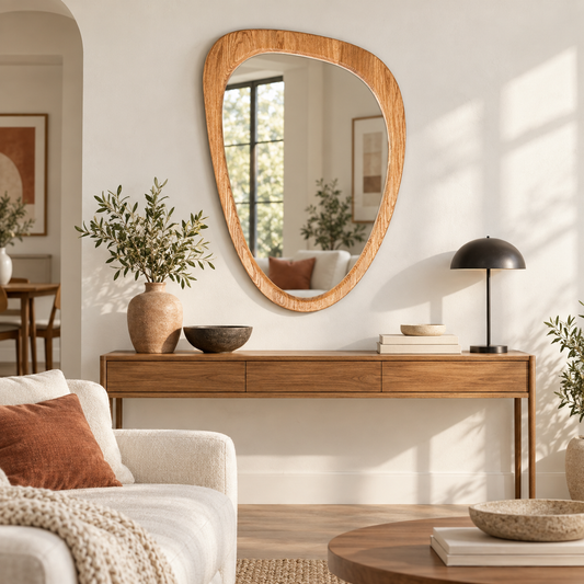 Cove Organic Wood Mirror | Asymmetrical Wall Mirror#Mir7