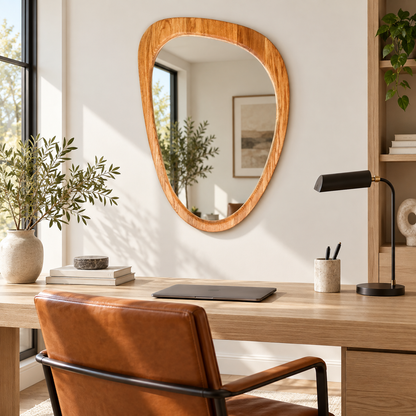 Cove Organic Wood Mirror | Asymmetrical Wall Mirror#Mir7